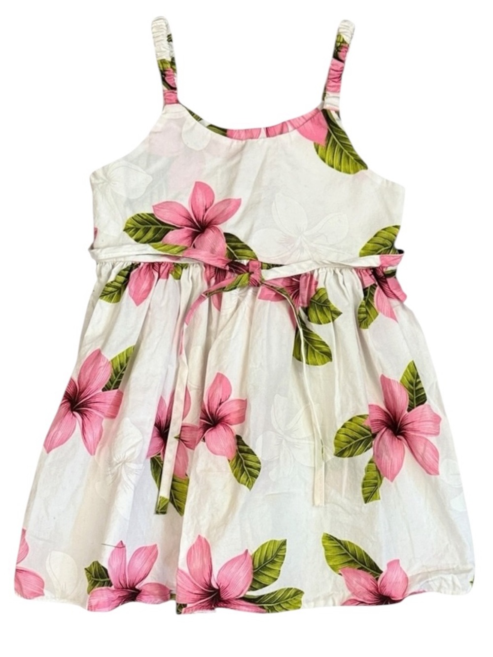 VTG Pacific Legend Hawaiian Dress Girls 3-4 Pink Hibiscus USA Cotton Tropical